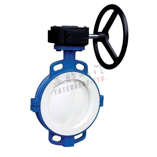 D371F46-16C蝸輪對夾襯氟蝶閥